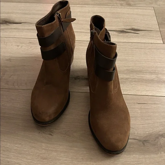 Franco Sarto Brown Leather Ankle Boots - Picture 5 of 9